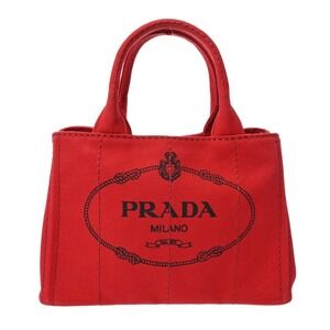 Prada Canapa Red Canvas Handbag